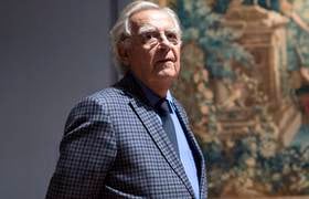 Bernard Pivot, au Musée des Tissus de Lyon, dans le centre-est de la France, le 15 septembre 2017.