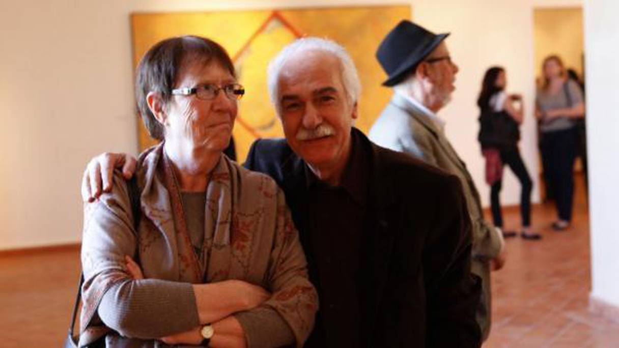 Le couple Laâbi, en mars 2014, à la Biennale de Marrakech.
