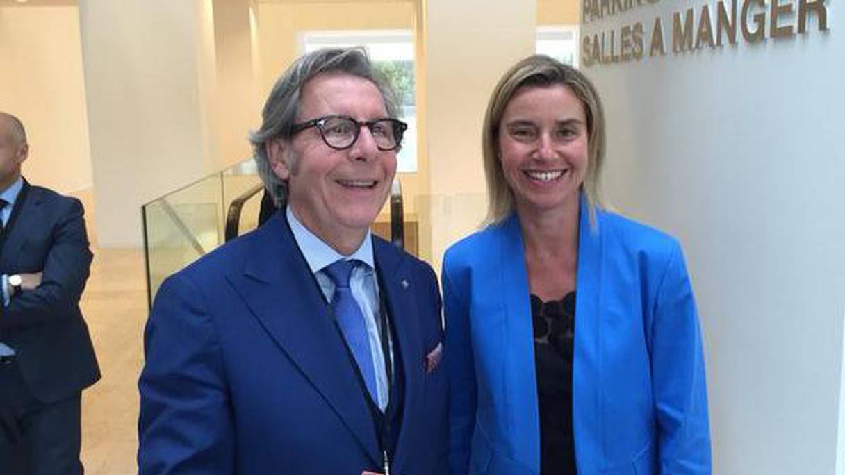 Gilles Pargneaux, député socialiste français au Parlement européen. Ici, avec la Haute représentante de l'UE aux Affaires étrangères et à la sécurité, Federica Mogherini.
