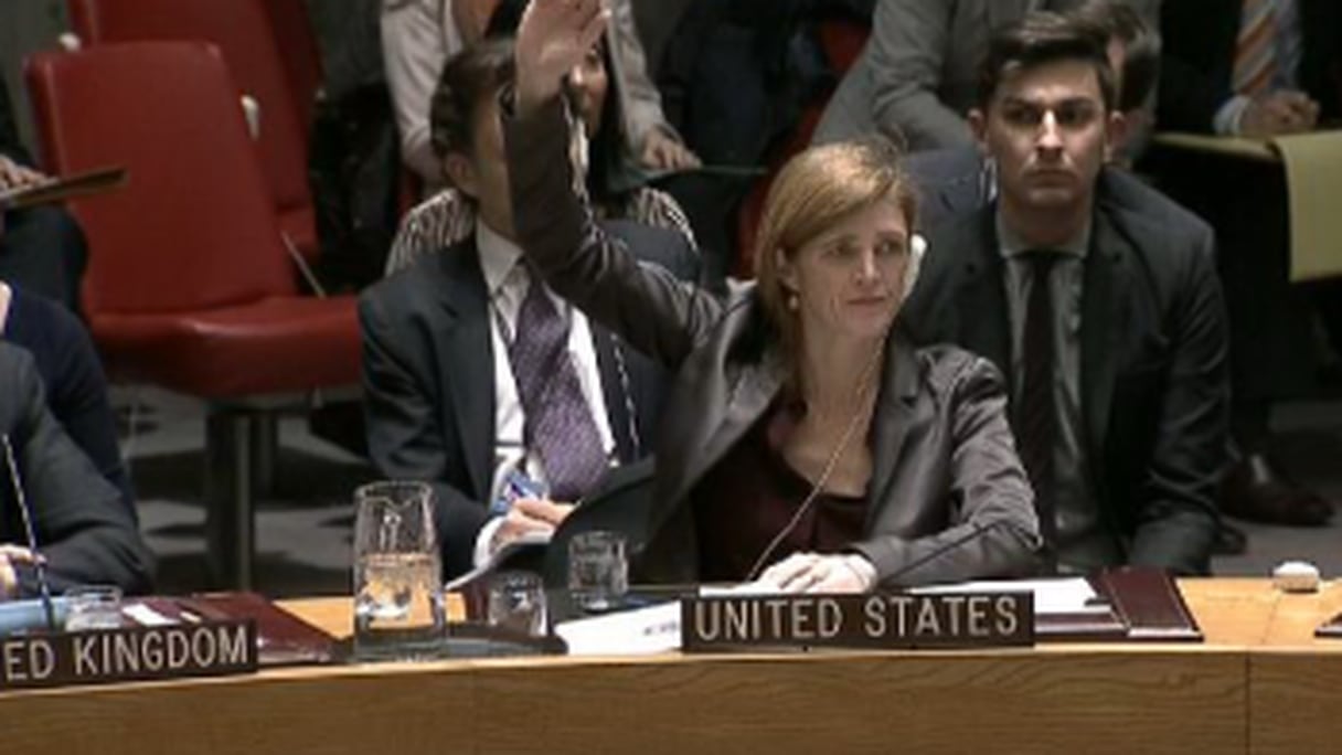 Le projet de résolution sur le Sahara aurait été élaboré par les Etats-Unis. Ici, la représentante des USA auprès des Nations unies, Samantha Power, lors d'une séance de vote. 
