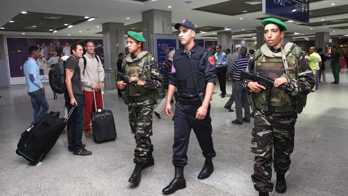 Une des patrouilles de Hadar déployées à l'aéroport Mohammed V de Casablanca.
