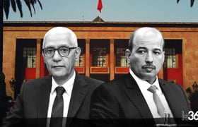 Rachid Talbi Alami et Enaâm Miyara, présidents des deux chambres du Parlement. (Y. El Harrak-Le360)